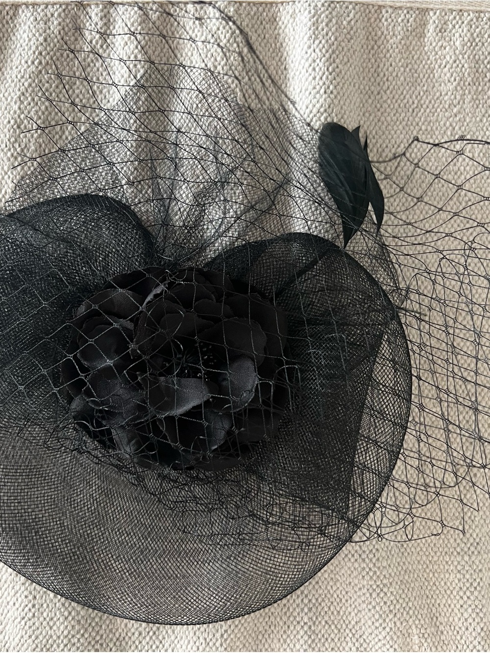 Elegant Black Floral Veil Fascinator Hat - Women's Accessory